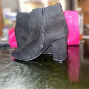 Black heel booties